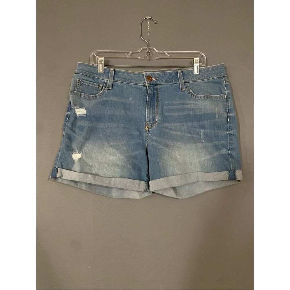 Arizona Jean Co Light Wash Cuffed Denim Jean Shorts Size 15